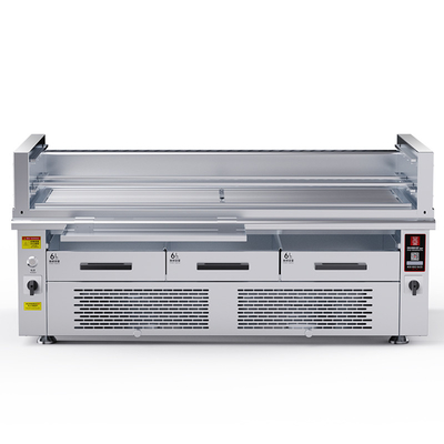 ধোঁয়াশাহীন BBQ গ্রিল 800'c উচ্চ তাপমাত্রা 3 গ্রুপ গরম স্বতন্ত্র তাপমাত্রা নিয়ন্ত্রণ