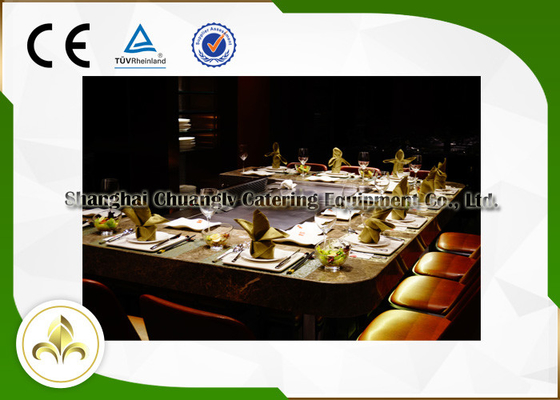 কেনা 10 আসন আয়তক্ষেত্র বৈদ্যুতিক / আবেশন Teppanyaki গ্রিল টেবিল বায়ুচলাচল / Precipitator সঙ্গে online manufacture