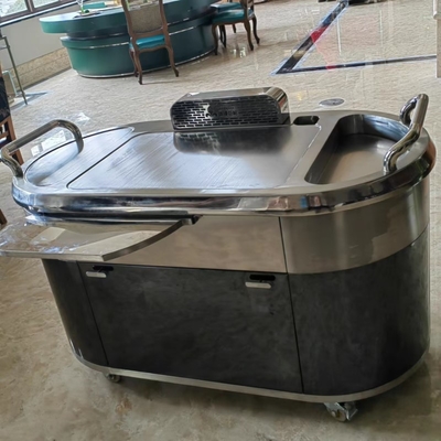 কেনা গ্যাস মোবাইল Teppanyaki গ্রিল টেবিল স্টেইনলেস স্টীল Hibachi গ্রিল টেবিল online manufacture