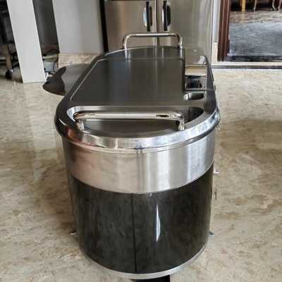 কেনা TO14 স্টেইনলেস স্টীল মোবাইল Teppanyaki গ্রিল টেবিল গ্যাস ডাউন নিষ্কাশন আপগ্রেড online manufacture