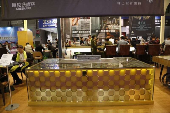 কেনা 2400mm হোটেল সরঞ্জাম Teppanyaki গ্রিল টেবিল আয়তক্ষেত্র জাপানি শৈলী online manufacture
