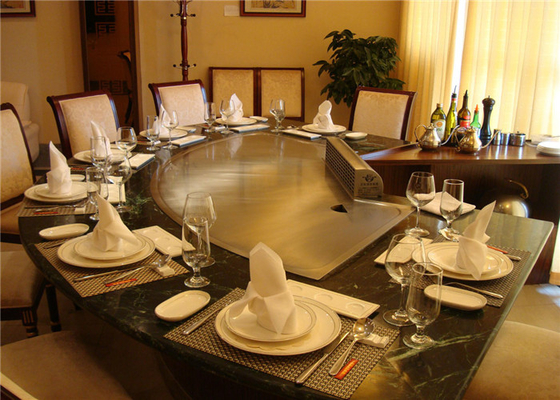 কেনা খাদ্য প্লাজার জন্য কাস্টম ডাবল বার্নার্স Teppanyaki টেবিল শীর্ষ গ্রিল online manufacture