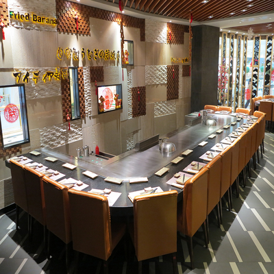 কেনা বাণিজ্যিক Teppanyaki গ্রিল টেবিল 20mm খাদ ইস্পাত 8000W অনলাইনে উৎপাদন