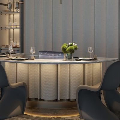 কেনা Customized Teppanyaki Grill Table with 1300x1000x800/1700x1000x800 Size 7/8 Seats and 600*440mm Heating Area অনলাইনে উৎপাদন