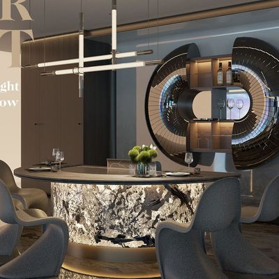 কেনা Custom 7/8 Seats Teppanyaki Grill Table with 600*440mm Heating Area and 2500m³/h Airflow Capacity অনলাইনে উৎপাদন