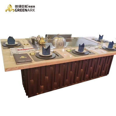কেনা স্টেইনলেস স্টিল 304 BBQ Teppanyaki গ্রিল টেবিল বৈদ্যুতিক / গ্যাস ধোঁয়াবিহীন online manufacture