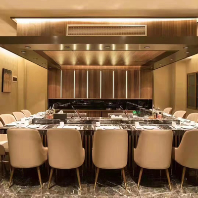 স্টেইনলেস স্টিল তেপ্পানইয়াকি গ্রিল টেবিল ১২০০x৮৫০x৮০০মিমি ৮ কিলোওয়াট ৩৮০V