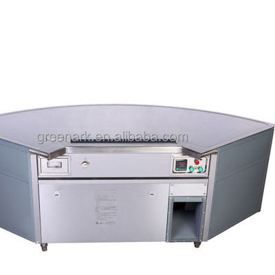 9 Seats Fan Shape Teppanyaki Grill Table with 20mm Thick Food-Grade Alloy Steel and 380V/8KW Power