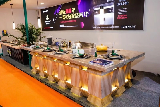 স্টেইনলেস স্টীল বারবিকিউ Teppanyaki টেবিল গ্রিল আবেশন গরম