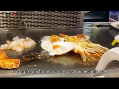 রেস্তোরাঁ 380V সাটিনলেস স্টীল Teppanyaki গ্রিল টেবিল